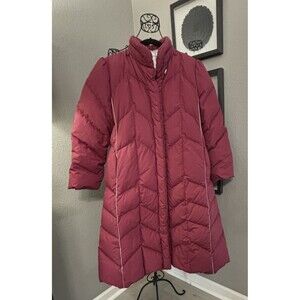 Vintage DOWN Coat/Puffer Mid-Calf Pockets  Zip  Size 16  Korea